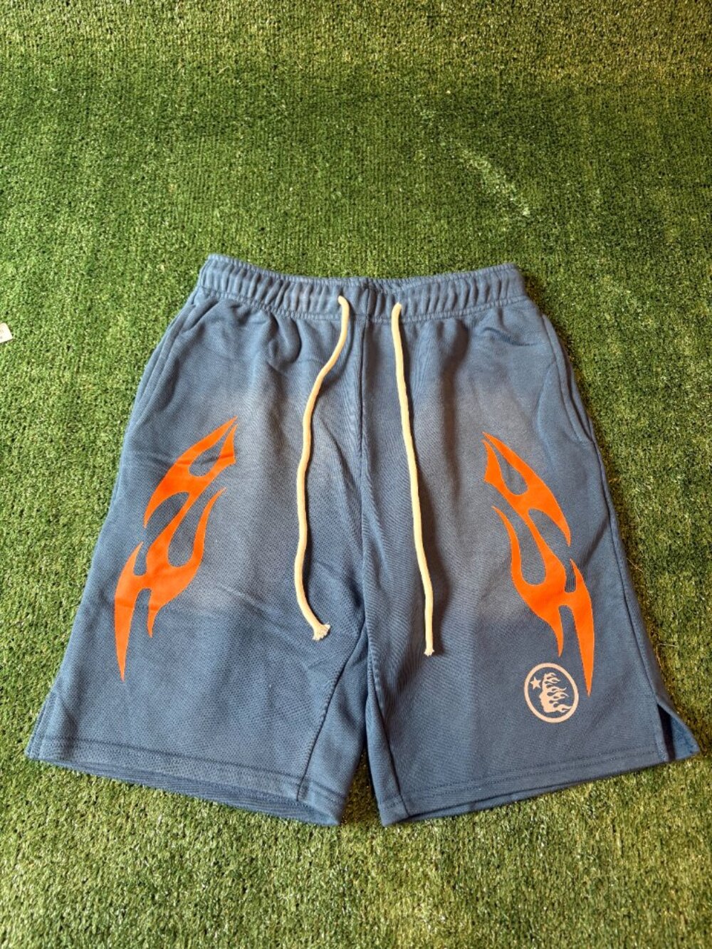 Hellstar Flame Graphic Shorts Blue NWT - Picture 2 of 6